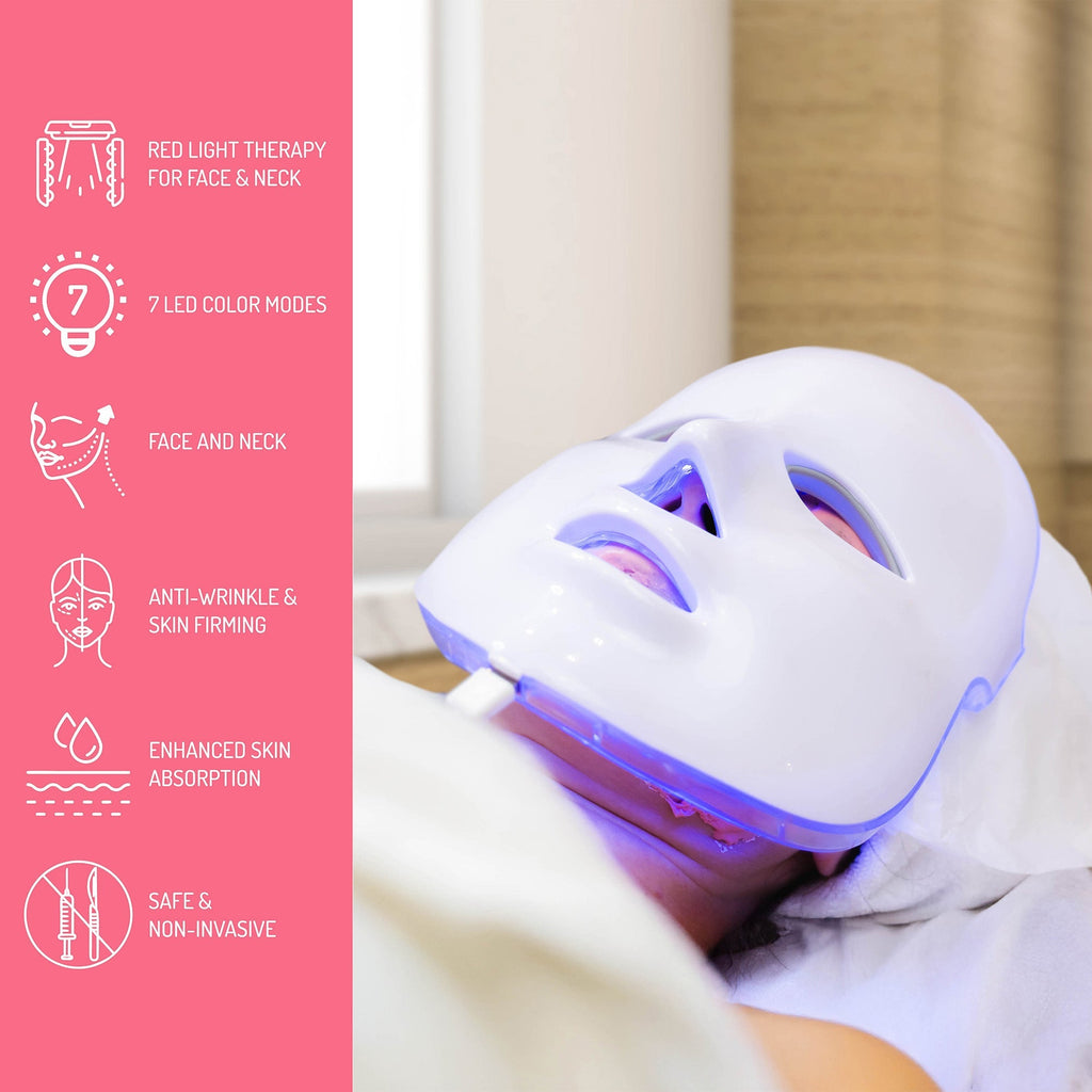 7-in-1 LED Light Therapy Face Mask – Advanced Skincare at Home! - Sports