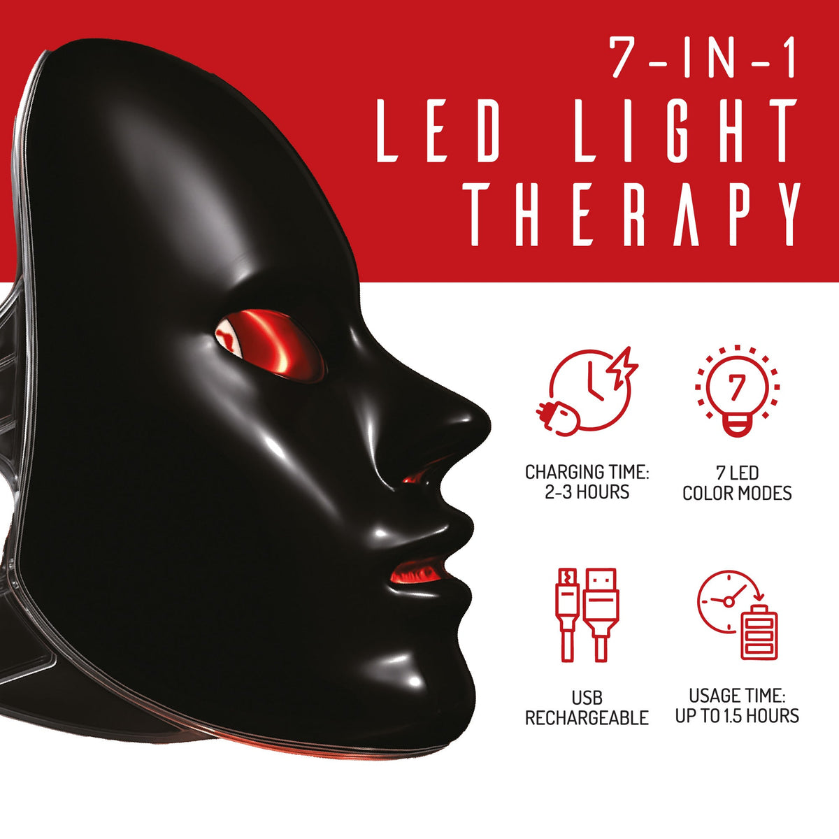 7-in-1 LED Light Therapy Face Mask – Advanced Skincare at Home! - Sports