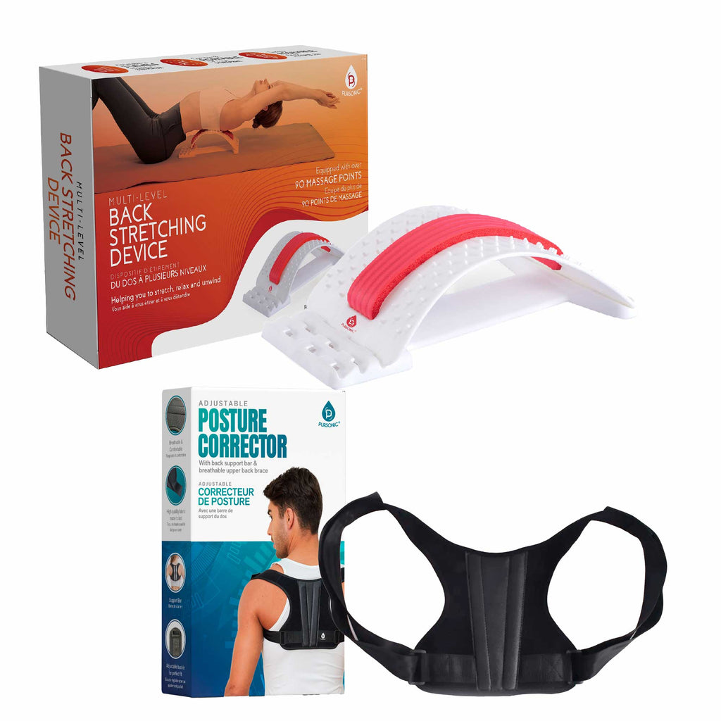Pursonic Back Health Essentials Kit: Multi-Level Stretch & Posture Perfection. - Sports
