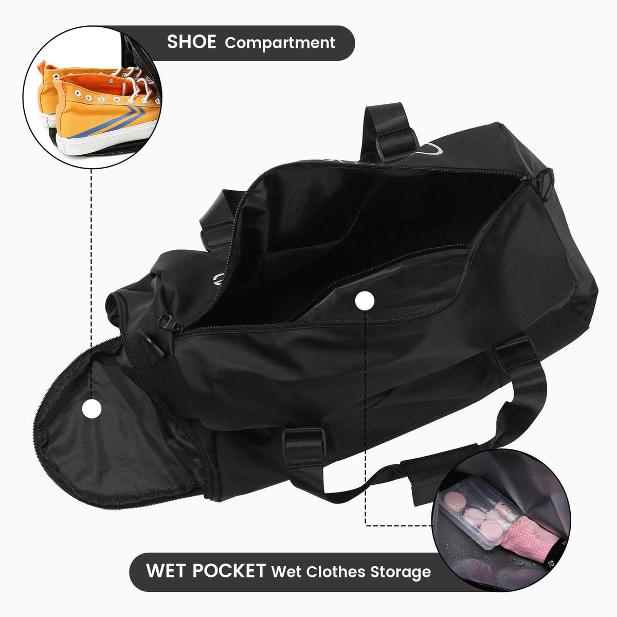 Durable Sports Duffel Bags – Water-Repellent with Shoe Compartment